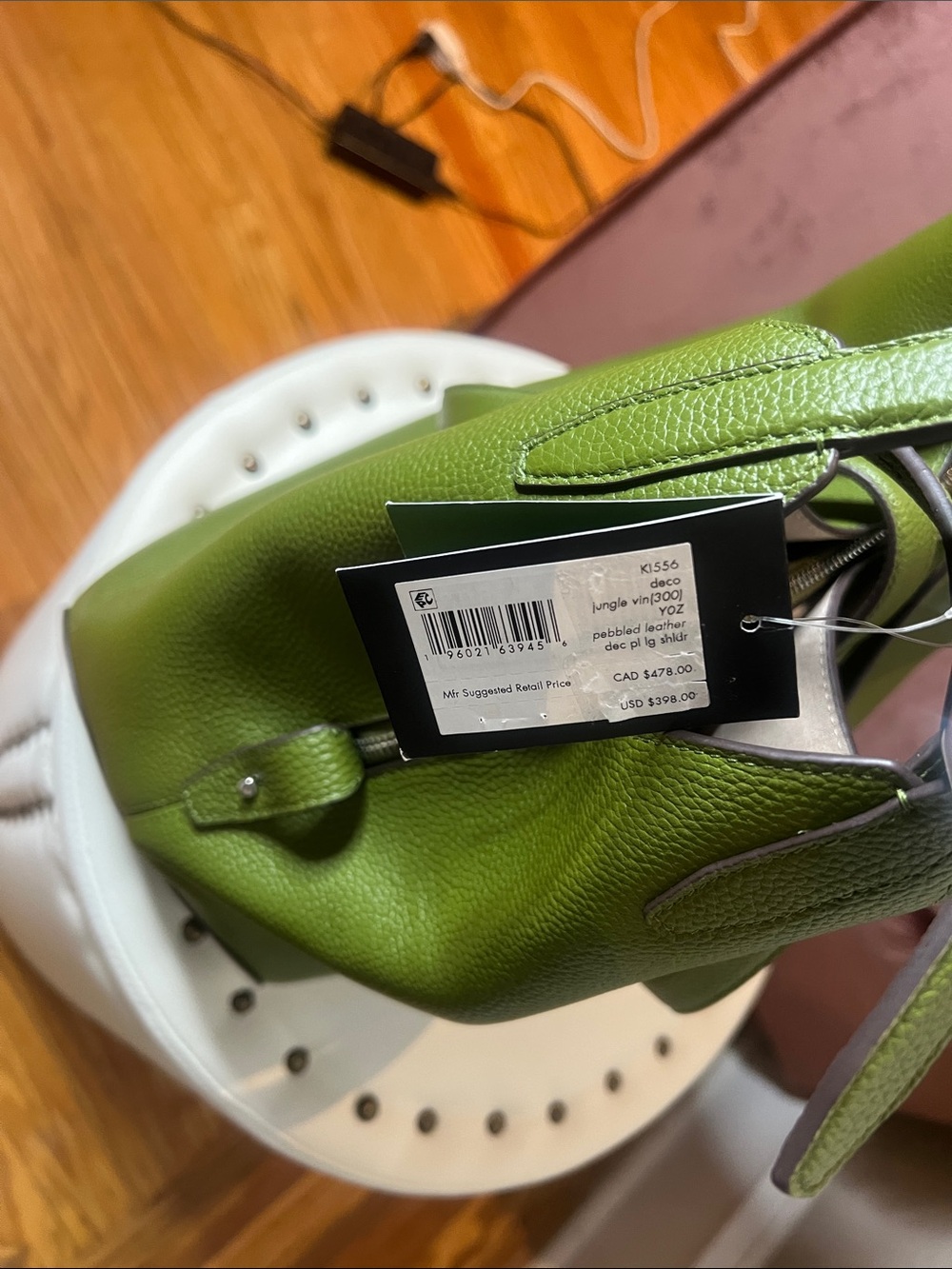 kate spade Olive Green Pebbled Leather Tote - Picture 4 of 6